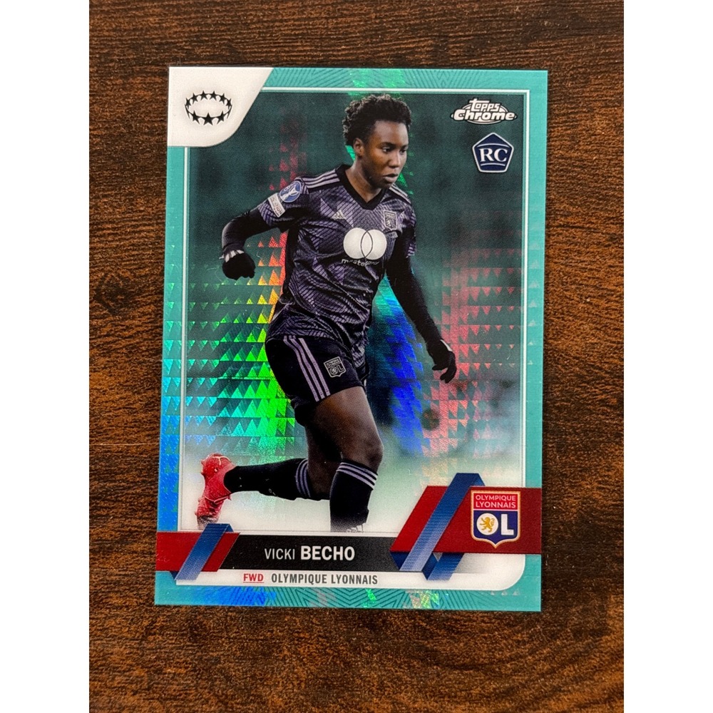 2022-23 Topps Chrome Vicki Becho RC Aqua Prism Refractor #98 Olympique Lyonnais